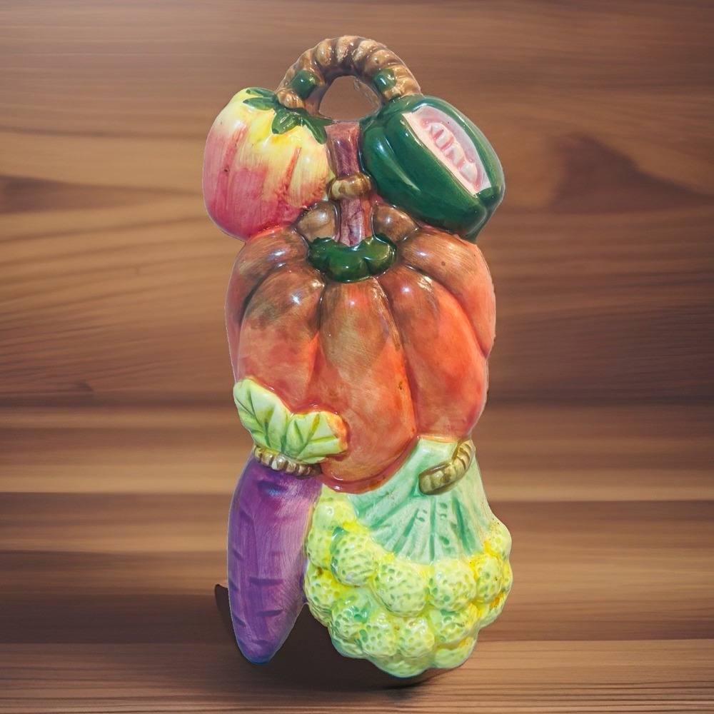 Vegetable, Ceramic Kitchen Wall Decor‎ Mid-Century Modern Food Vintage Pumpkin